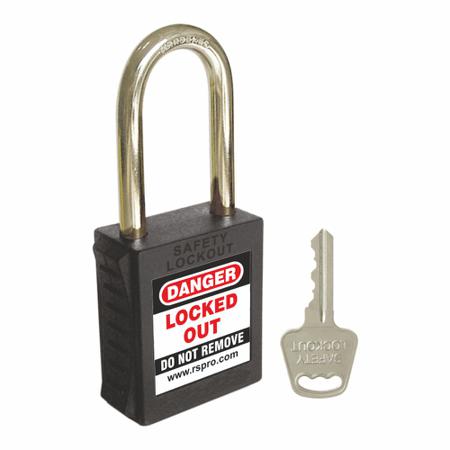 603-260 RS PRO Black 1-Lock ABS, Steel Safety Padlocks, 6mm Shackle, 46mm Attachment