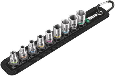 05003883001 Wera 9-Piece Metric 1/4 in Standard Socket Set , 6 point