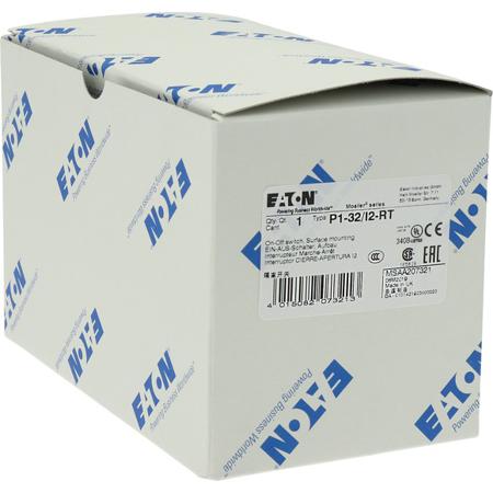 207321-P1-32-I2-RT Eaton 3 Pole Surface Mount Isolator Switch - 32A Maximum Current, 15kW Power Rating, IP65