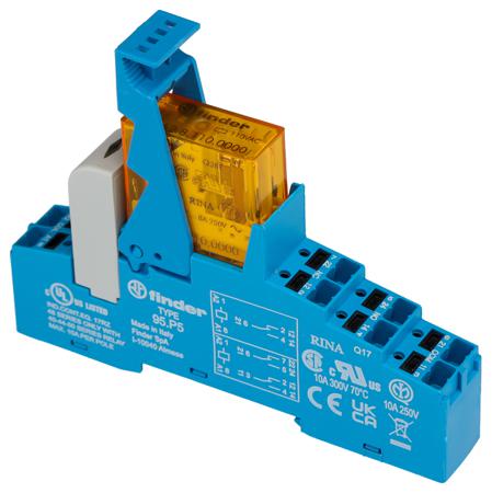 48-P5-8-110-0060SPA Finder 48 Series[Blank] 110V ac DIN Rail Interface Relay Module, DPDT-2C/0, Push In