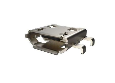 10103593-0001LF Amphenol Communications Solutions Right Angle, SMT, Socket- 5 Port Type B 2.0 USB Connector