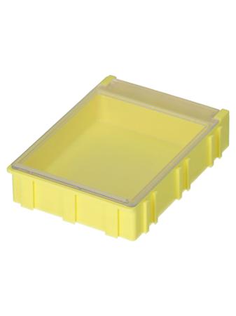 8150031 Licefa 1 Cell Transparent, Yellow Compartment Box, 21mm x 63mm x 85.3mm