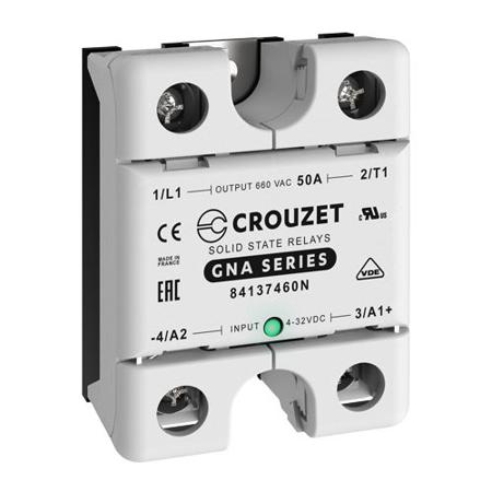84137460N Crouzet GNA Series Solid State Relay, 50 A Load, Panel Mount, 660 V rms Load