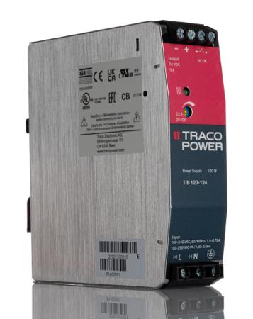 TIB-120-124 TIB DIN Rail Power Supply, 120W, 5A