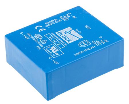 FL-14-9 9V ac 2 Output Through Hole PCB Transformer, 14VA