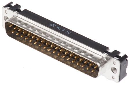 09654217701 HARTING 37 Way Through Hole D-sub Connector Plug, 2.76mm Pitch, with M3 Threaded Inserts