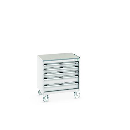 40402156-16V Bott, 5 Drawer Sheet Steel Floor Standing Storage Cabinet, 800 X 650 X 890mm