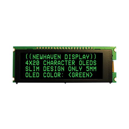 NHD-0420CW-AG3 NEWHAVEN DISPLAY INTERNATIONAL Green Passive matrix OLED Display PCB Mount I2C, Parallel, SPI Interface