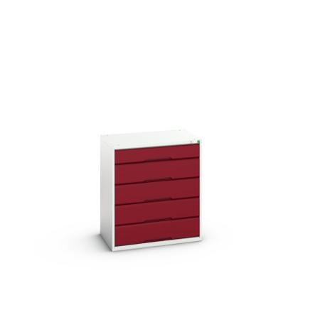 16925117-24 Bott 5 Cabinet, Steel, 900mm x 800mm x 550mm, Light Grey, Red