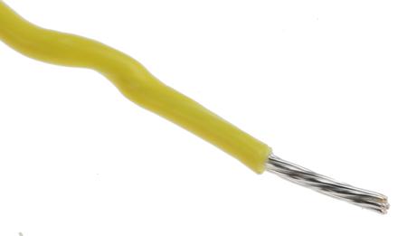 5855/7 YL005 Alpha Wire Hook-up Wire TEFLON Series Yellow 0.35 mm² Hook Up Wire, 22 AWG, 7/0.25 mm, 30m, PTFE Insulation, 5855/7