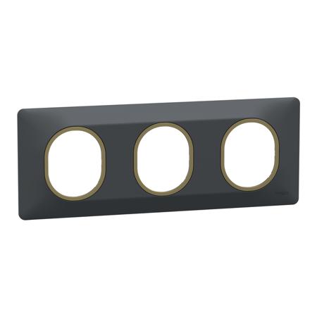 S340706E Anthracite 3 Gang Light Switch Cover