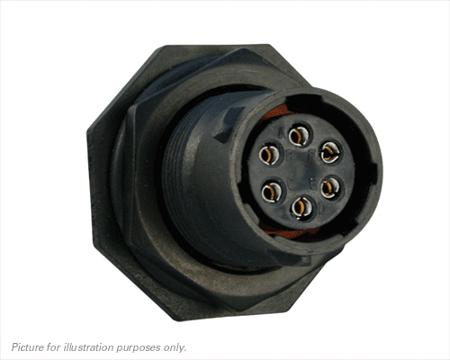 UTS7106S Souriau Sunbank by Eaton Circular Connector, 6 Contacts, Panel, Standard Connector, Plug, Female, IP68, IP69K, UTS