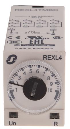 REXL4TMBD Schneider Electric Harmony Time Series Plug In Timer Relay, 24V dc, 4-Contact, 0.1 s → 100h