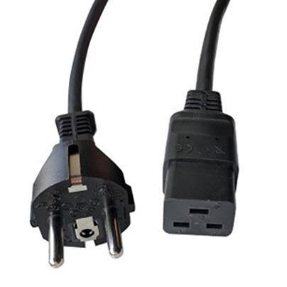 558-924 RS PRO Straight IEC C19 Socket to Straight CEE 7/7 Plug Power Cord, 2.5m