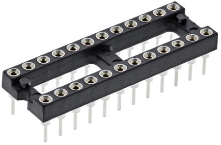 110-87-324-41-001101 Preci-Dip 2.54mm Pitch Vertical 24 Way, Through Hole Turned Pin Open Frame IC Dip Socket, 1A
