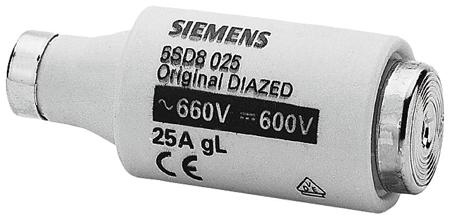 5SD8025 Siemens 25A Diazed Fuse, gG, 690/600V ac/dc