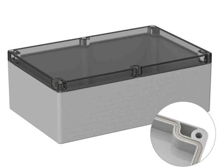 201-0161 RS PRO Polycarbonate General Purpose Enclosure, IP66, Shielded, Flanged, 160.3 x 240.3 x 90mm