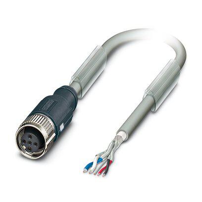 1419030 Phoenix Contact SAC Bus Cable, 5 Cores, 0.34 mm² 24 AWG, Screened, 5 m, Silver Grey Polyurethane Sheath