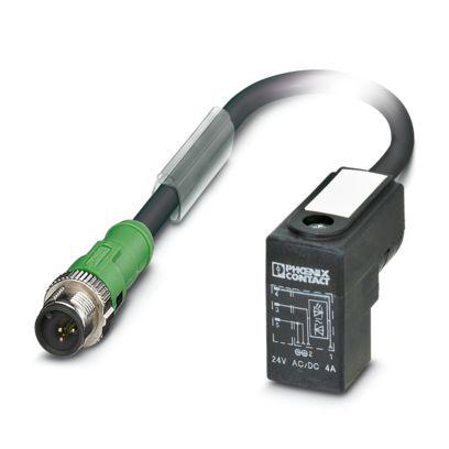1410493 Phoenix Contact Straight Male 3 way M12 to 3 way Valve Connector Sensor Actuator Cable, 1.7m