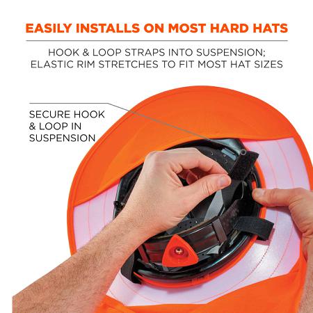 12641 Ergodyne 100% Polyester Orange Hard Hat Neck GuardHard Hat