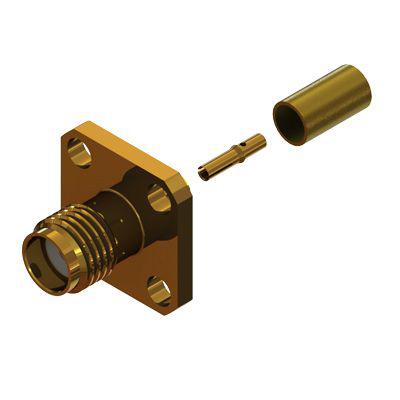 283-7149 RS PRO, jack Panel Mount SMA Connector, 50Ω, Crimp Termination, Straight Body