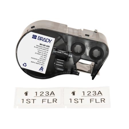 M4-60-428 Brady B-428 on Black on Light Grey Label, 25.40 mm Width