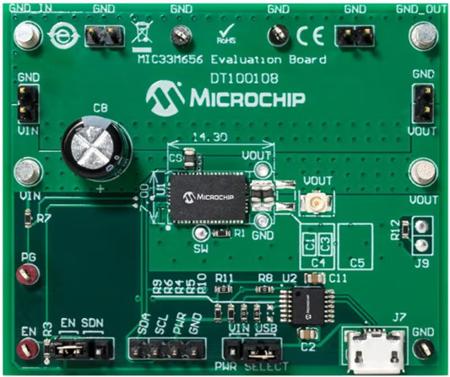 DT100108 Microchip MIC33M656 6A Step Down Module Evaluation Board Evaluation Board for  for MIC33M650