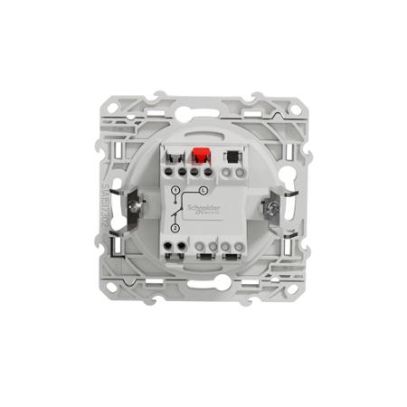 S525204 Schneider Electric White Rocker Switch, 2 Way, 1 Gang, Odace