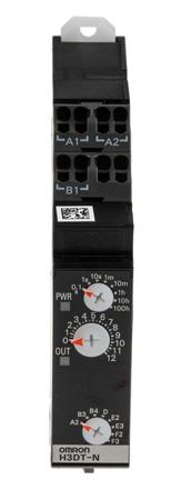 H3DT-N1-24-240VAC-DC Omron H3DT Series DIN Rail Mount Timer Relay, 24 → 240V ac/dc, 2-Contact, 0.1 s → 100h, SPDT