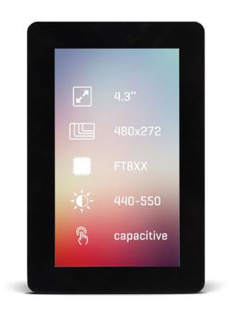 MIKROE-2168 MikroElektronika  TFT LCD Colour Display / Touch Screen, 4.3in, 480 x 272pixels