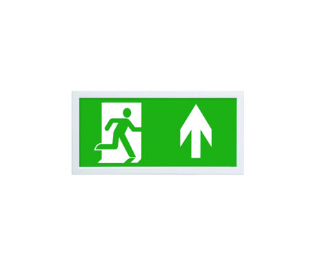 253-9977 Acrylic, Steel Emergency Exit Up,  With Pictogram Only, Exit Sign, 390 x 190 x 27.5mm