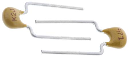 C322C471J2G5TA KEMET 470pF Multilayer Ceramic Capacitor MLCC, 200V dc V, ±5% , Through Hole