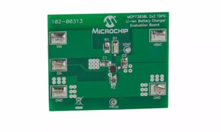 ADM00313 Microchip , MCP73830L 2x2 TDFN Li-Ion Battery Charger Evaluation Board Power Monitor Development Module for