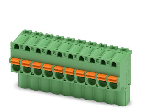 1873731 Phoenix Contact, 5.08mm Pitch, FKCVW 2.5/10-ST-5.08, 10 Way, Pluggable Terminal Block, Plug, Spring Cage Termination,