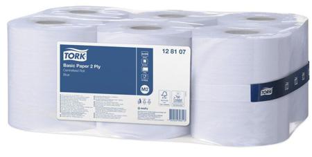 128107 Tork Centrefeed of 1 Blue Tork Basic Paper Paper Wipes for Various Applications