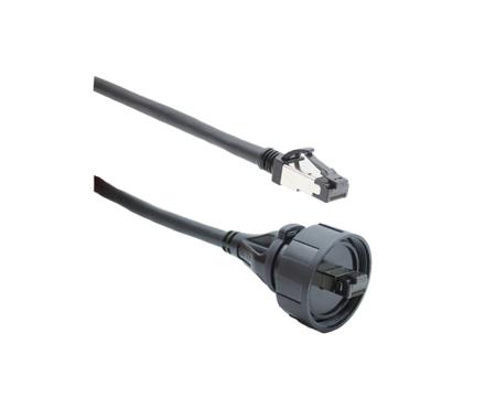 PX0857/2M00 BulginStandard Buccaneer - Ethernet, 2m Cat8, Black RJ45 to Male RJ45 Male, S/FTP Shielded, Terminated PVC Sheath