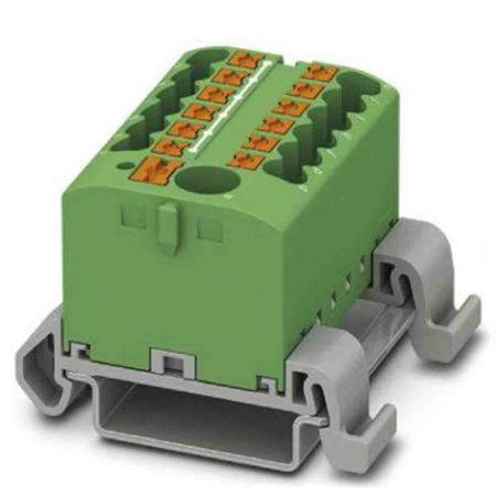 3273228 Phoenix Contact Distribution Block, 13 Way, 4mm², 24A, 690 V, Green