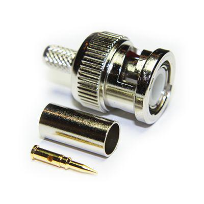 283-7112 RS PRO, Plug Cable Mount BNC Connector, 50Ω, Crimp Termination, Straight Body