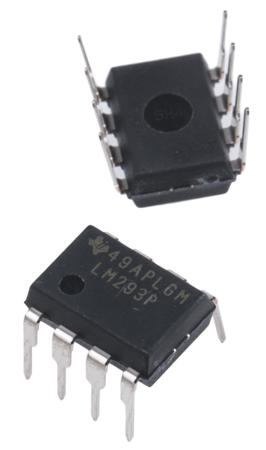 LM293P  Texas Instruments, Dual Comparator, Open Collector O/P, 1.3μs 3 → 28 V 8-Pin PDIP