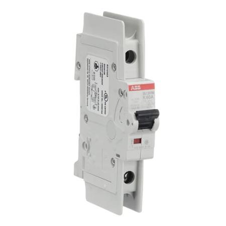2CDS271337R0587 ABB SU200 M MCB, 1P, 60A Curve K, 240V AC, 48V DC, 15 kA Breaking Capacity