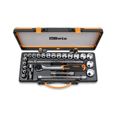 920A-C20X BETA 25-Piece Metric 1/2 Standard Socket Set with Ratchet, Hexagon