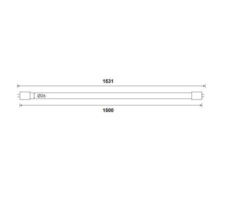 145868 LED T8 Switch 1500 G13 22W 2420lm830-865