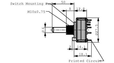 GCK1024 Lorlin , 8-Pos Rotary Switch, 150mA, PCB Pin