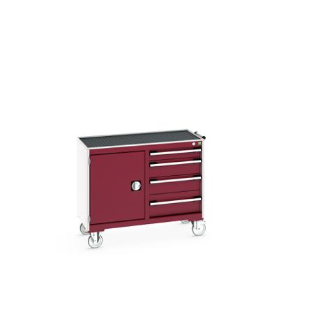 41006006-24V Bott 1 Door, 4 Drawer Steel Floor Standing Cabinet, 1050 x 525 x 885mm