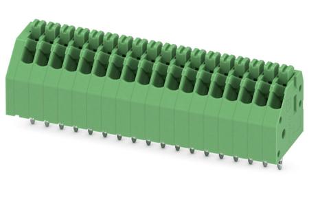 1989900 Phoenix Contact PTSA 0.5/18-2.5-F Series PCB Terminal Block, 18-Contact, 2.5mm Pitch, Through Hole Mount, Spring Cage