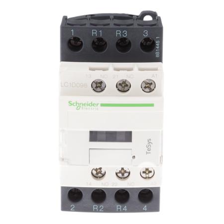 LC1D098U7 Schneider Electric Tesys D LC1D 4 Pole Contactor, 2NO/2NC (Main), NO/NC (Auxiliary), 9 A, 240 V ac Coil