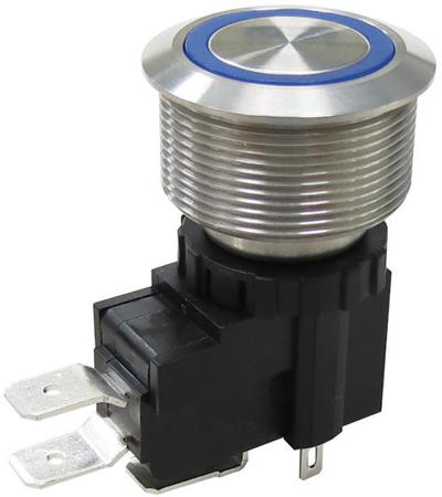 175-8648 Single Pole Single Throw (SPST) Momentary Push Button Switch, IP67, 25.2 Dia.mm, Panel Mount White LED, 250 / 125V ac