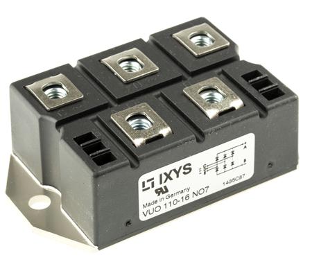 VUO110-16NO7 IXYS Bridge Rectifier Module, 127A, 1600V, 3-phase, 5-Pin