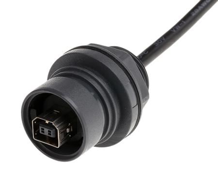 PXP6043/B Bulgin USB 2.0, Female USB B to Female 5 Pin IDC, 100mm
