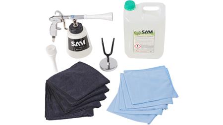 1575-90 SAM 10 Piece Wheel Rim Cleaning Kit Tool Kit with Vertical Storage Support Hook 2992V